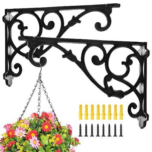 2 Pack Heavy Duty Wall Plant Hanger Brackets，11"RustProof Wall Mount Hook
