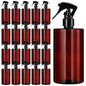 Hsei 20 Pcs 16 oz Amber Spray Bottles, Refillable Plastic with Triggers