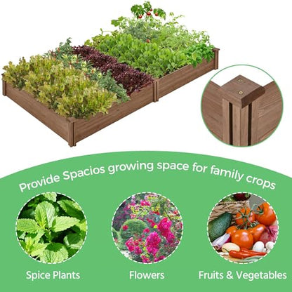 Yaheetech Wooden Raised Garden Bed Outdoor Planter Box, Dark Brown - color: Dark Brown, size: 8ft x 4ft