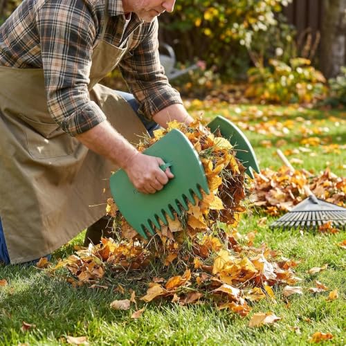 Leaf Grabber, 2 Pcs Leaf Scoops Hand Rakes for Garden Yard Leaves Cleanup