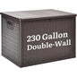 YITAHOME XXL 230 Gallon Extra Large Outdoor Deck Box - color: Brown, size: 230 Gallon