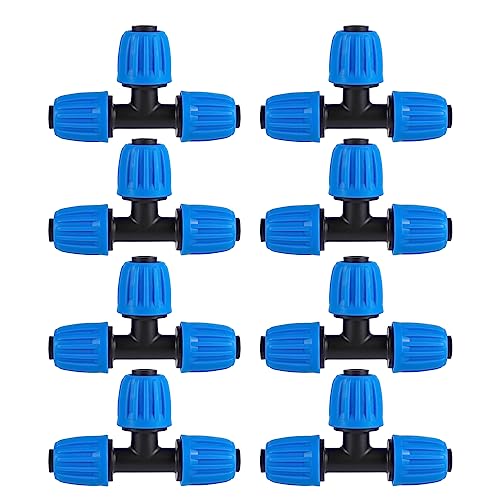 8 Pcs 1/2 Inch Drip Irrigation Tubing Tee Fittings - size: 1/2 Inch Tee