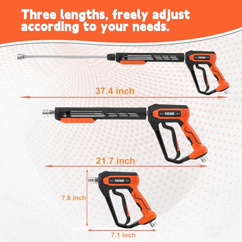 FIXFANS Pressure Washer Gun and Hose Kit, 50FT Power Wash Hose, M22 Fitting - size: 50 FT