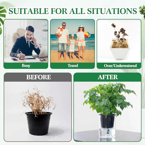 20 Pack Self Watering Spikes for Plants with Wick Rope,Small - size: Small