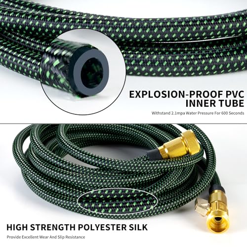 Garden Hose 50 FT,Non-Expanding,10 Functional Nozzles,Garden Hose Anti-Kink - size: 50ft