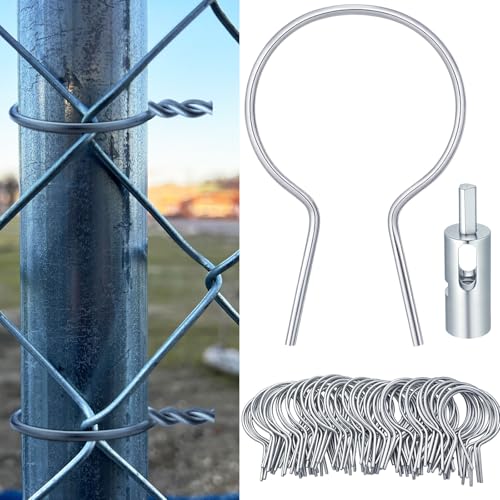 Hicarer 200 Pcs 2-7/8''OD Twist Fence Ties 9 Gauge Galvanized Steel, Silver - color: Silver, size: 2-7/8" OD
