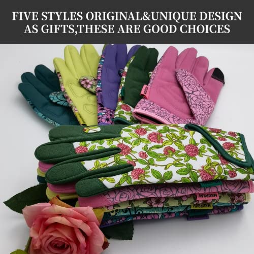 Cute Pattern Gardening Gloves,Thornproof Garden Glove,Gardener Gift - color: 1 Pair Per Pack-lake-blue, size: Medium