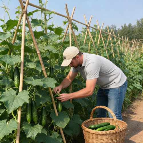 Natural Bamboo Plant Stake（Approx 5FT 50Pcs） Sturdy Bamboo Poles, Durable Plant Bamboo Stake, Garden Climbing Plant Bracket. - size: 4.8ft-50pcs