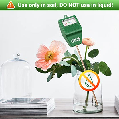 Dr.meter 2 Packs Soil Moisture Meter Tester for Plants Indoor & Outdoor Use - size: 11 Inch