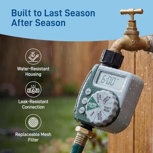 2-Pack (2 Total Timers) Orbit Programmable Digital Hose Watering Timer - 1 Outlet - Battery Powered - with LCD Screen - Built-in Rain Delay - Water-Resistant - 62061 - size: 2-Pack 1 Outlet