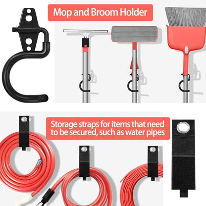 18 Pack Garage Hooks Heavy Duty - Anti-Slip Coating - color: Black, size: 18pack