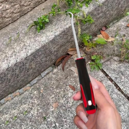 4PCS Weed Puller Tool, Manual Garden Weeding Tool with Non-Slip Grip, Metal Crack Weeder for Garden, Pavement Joints and Soil Cleaning(Red) - color: Red