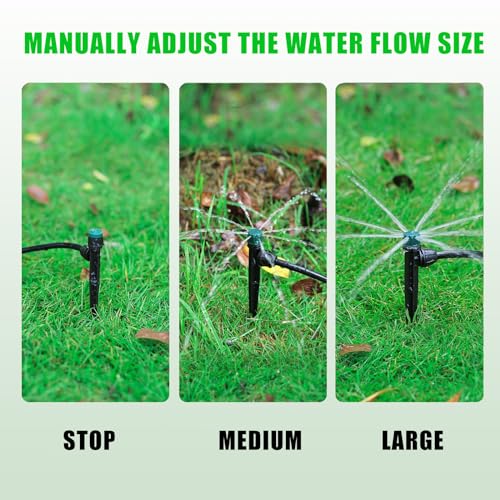 50PC Anti-Drop Drip Irrigation Emitters for 1/4" Drip Tubing - style: 50pcs-360 Degree Drip