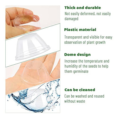 50 Pack Clear Humidity Grow Domes for Plants, 1.57in Inner Diameter