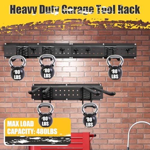 Wall Mounted Garage Tool Organizer with Hooks & Panels