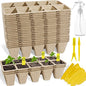 200Cells Seedling Start Trays with Drain Holes,20pcs Peat Pots Seedling Pots Biodegradable,Seedling Starter Kit,Organic Germination Plant Starter Trays(200xLabels,2xTransplant Tools,1xSpray Bottle) - size: 200cells-20pcs
