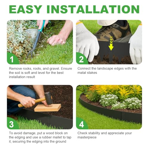 33FT Metal Landscape Edging, 10-Pack 40"L x 6.5"H Rust-Proof Border - color: 6.5In Tall, size: 10 Pack