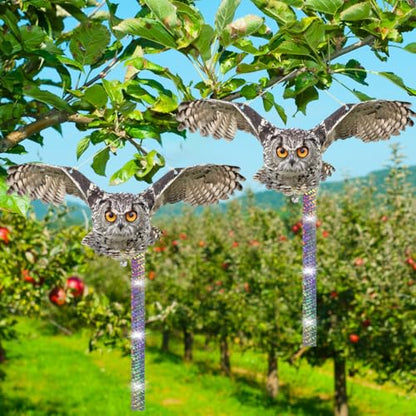 Fake Owl to Keep Pigeon Away, 4PCS Pigeon Scare Devices - color: Light Grey Owl 4pcs