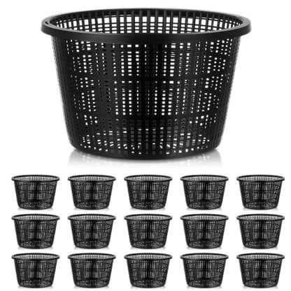 Weysat 16 Pcs Pond Plant Baskets 8.3 x 5.1 Inch, Aquatic Net Pot N Mesh - color: N Mesh, size: 8.3 x 5.1 Inch