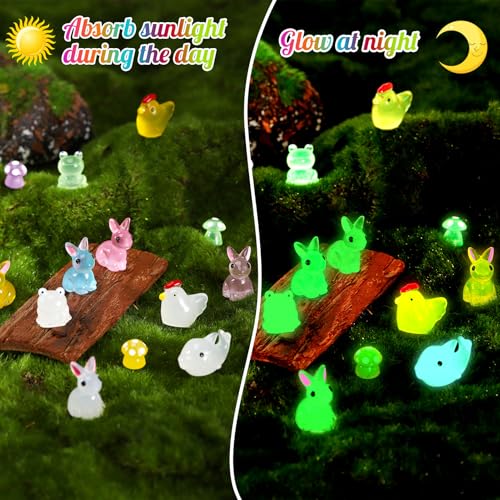 135 PCS Luminous Mini Resin Ducks Tiny Glow in The Dark Duck