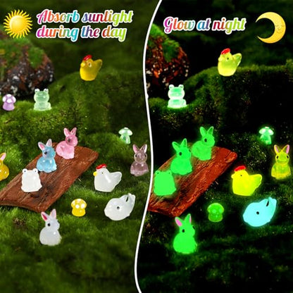 135 PCS Luminous Mini Resin Ducks Tiny Glow in The Dark Duck