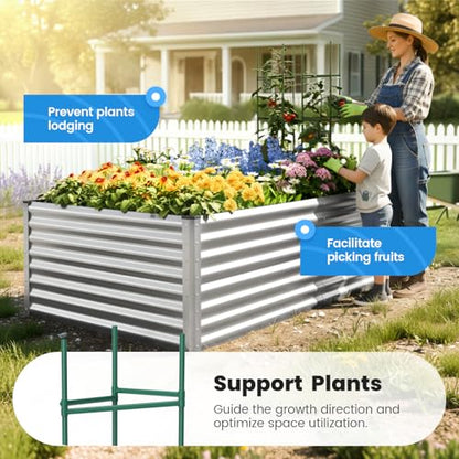 Quictent Galvanized Tall Raised Garden Bed 8x4x2 Ft - color: Silver, size: 8x4x2 ft