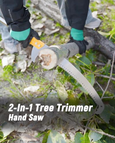 8.5FT Pole Saw with Adjustable Length for Tree Trimming, Lightweight Manual Pruning Saw with Mn Steel Blade, Long Extension Branch Cutter Pole Pruner for Yard, Garden, Patio and Forestry Use - size: 8.5FT