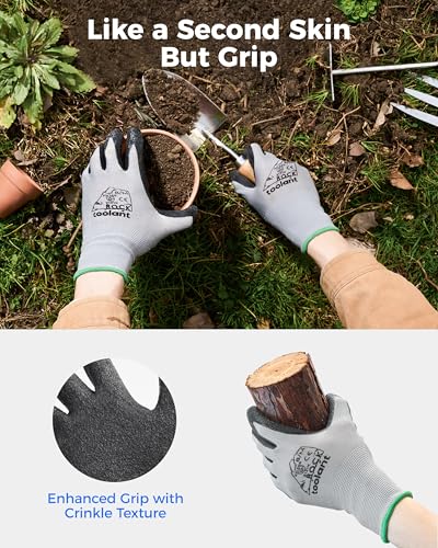 toolant Crinkle Latex Work Gloves, 12 Pairs, Gray, Small - color: Gray, size: Small