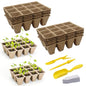 Peat Pots, 144 Cells, 12 Pcs Biodegradable Seed Starter Trays - size: 12 Cells