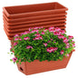 8pcs Window Box Planter,Rectangle Plastic Vegetable Flower Planters Boxes - color: Red