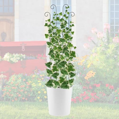 4 Pack 32'' Wave Shape Black Metal Trellis for Climbing Plants Indoor & Outdoor, Garden Trellis for Houseplants Flowers Vine Ivy - size: 32'' Wave Shape
