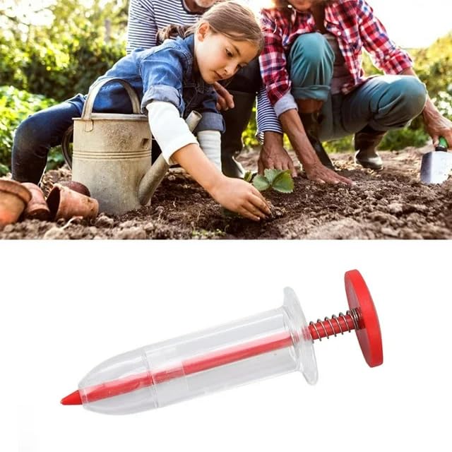 Red Mini Sowing Seed Dispenser,Small Handheld Seed Spreader,Manual Spreader Seed Planter,Garden Seed Planter for Carrot Lettuce Grass Spinach Seed,Seed Counter for Spreading，Lawn and Garden Spreaders