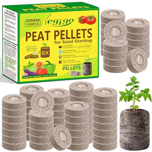 Legigo 100 Pcs 30mm Peat Pellets for Seedlings, Seed Starter Soil Pods - size: 30mm