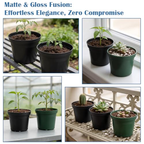 100 Pack 3 Inch Nursery Pots, Extra Thick 3" Small Plant Pots for Plants - color: Black, size: 3"-100P