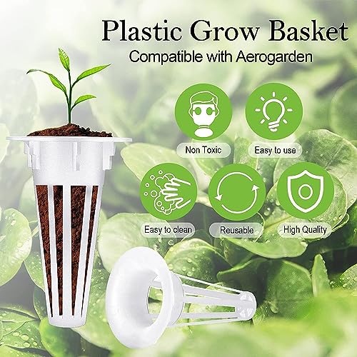 20 PCS Replacement Grow Baskets and Grow Domes Compatible with Aero Garden, Hydroponics Garden Accessories Basket Set,Plant Growing Container with Transparent Insulation Domes.