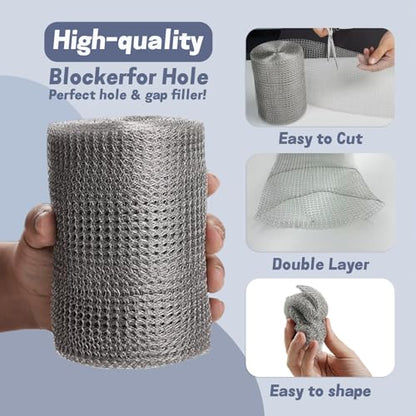 6" X 50 ft Wire Mesh Roll for Rodent Stainless Steel Mesh for Plant