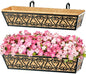 2 Pack 30 Inch Deck Railing Planter Box - Window Boxes Planters with Adjustable Brackets Coco Liners Balcony Planters Railing Hanging for Window Flower Boxes Outdoor Garden Decor - size: 30 Inch