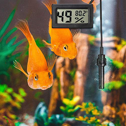 Weewooday 6 Pcs Digital Humidity Meter with Probe LCD Thermometer,Black - size: Black