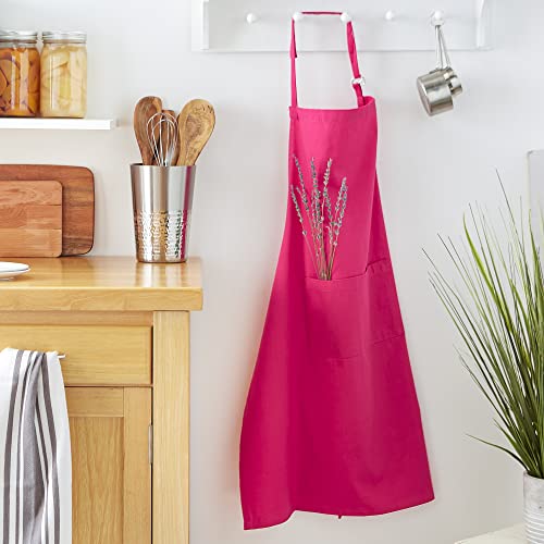 DII Everyday Basic Kitchen Collection - color: Neon Pink, size: Regular Size Chef Apron