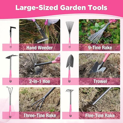 WORKPRO 6-Piece Pink Garden Tool Set - color: Pink