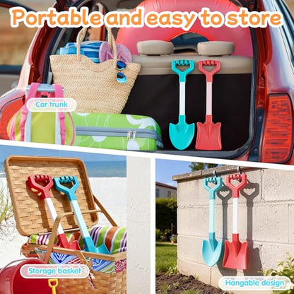 20 Inch Beach Sand Shovels for Kids (Red) - color: Red