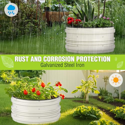 WORKPRO 3Pcs 2x2x1ft Galvanized Raised Garden Bed Set - color: White