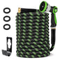 Garden Hose 100 FT, Non-Expanding Water Hose with 10 Pattern Spray Nozzle - size: 100FT