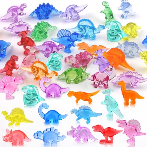 180 Pcs Mini Dinosaur Figures, Mini Resin Animals Figures to Hide, Small Plastic Dinosaur Figurines Miniature Ornaments Diving Gems for Vase Filler Fairy Garden Dino Party Decorations (Tiny Dinosaur) - style: Tiny Dinosaur