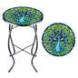 VCUTEKA Outdoor Side Table,14" Patio Accent Table Bistro Coffee End Table - color: Peacock