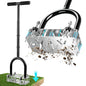 Manual Lawn Aerator Tool Heavy Duty Steel Spikes, Core Aerator with Spring-Loaded Automatic Soil Ejection, Dual-Height Adjustable Wide Foot Plate for Yard, Garden, Lawn Aeration - size: Stainless Steel C
