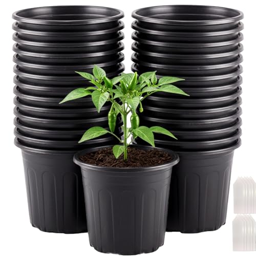 25 Pack 5 Gallon Flexible Plant Nursery Pots for Plants with Drainage Holes - size: 5 Gallon