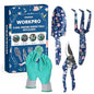 WORKPRO Aluminum Garden Tool Set, 4PCS Hand Garden Tools with Box - style: Blue insect