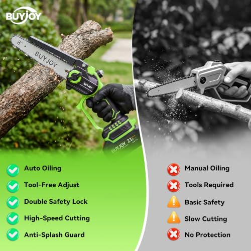 BUYJOY 4-in-1 Electric Pruning Shears & 8 Inch Pole Saw Combo - color: Green-black