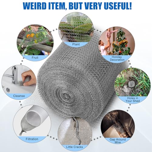 Valchoose 5”X 100 Ft Stainless Steel Mesh Roll, Wire Mesh for Rodent - size: 5”X 100Ft